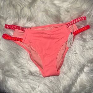 NWT Victoria's Secret Coral Open Side Cheeky Bikini Bottom Swimsuit Y2K Summer